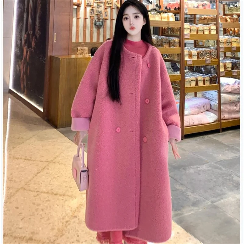 

Korean Women's 2023 Autumn/Winter New Fashion Retro Versatile Advanced Commuter Loose Medium Length Thickened Coat Coat P256