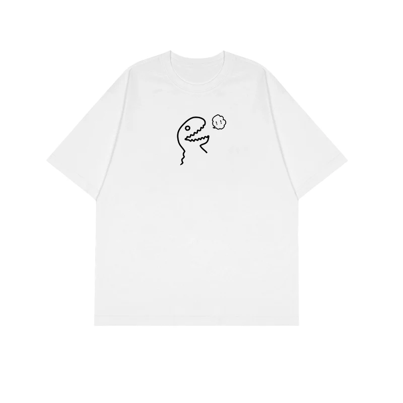 

2025 summer new American cotton T-shirt mens short-sleeved loose simple round neck versatile T-shirt
