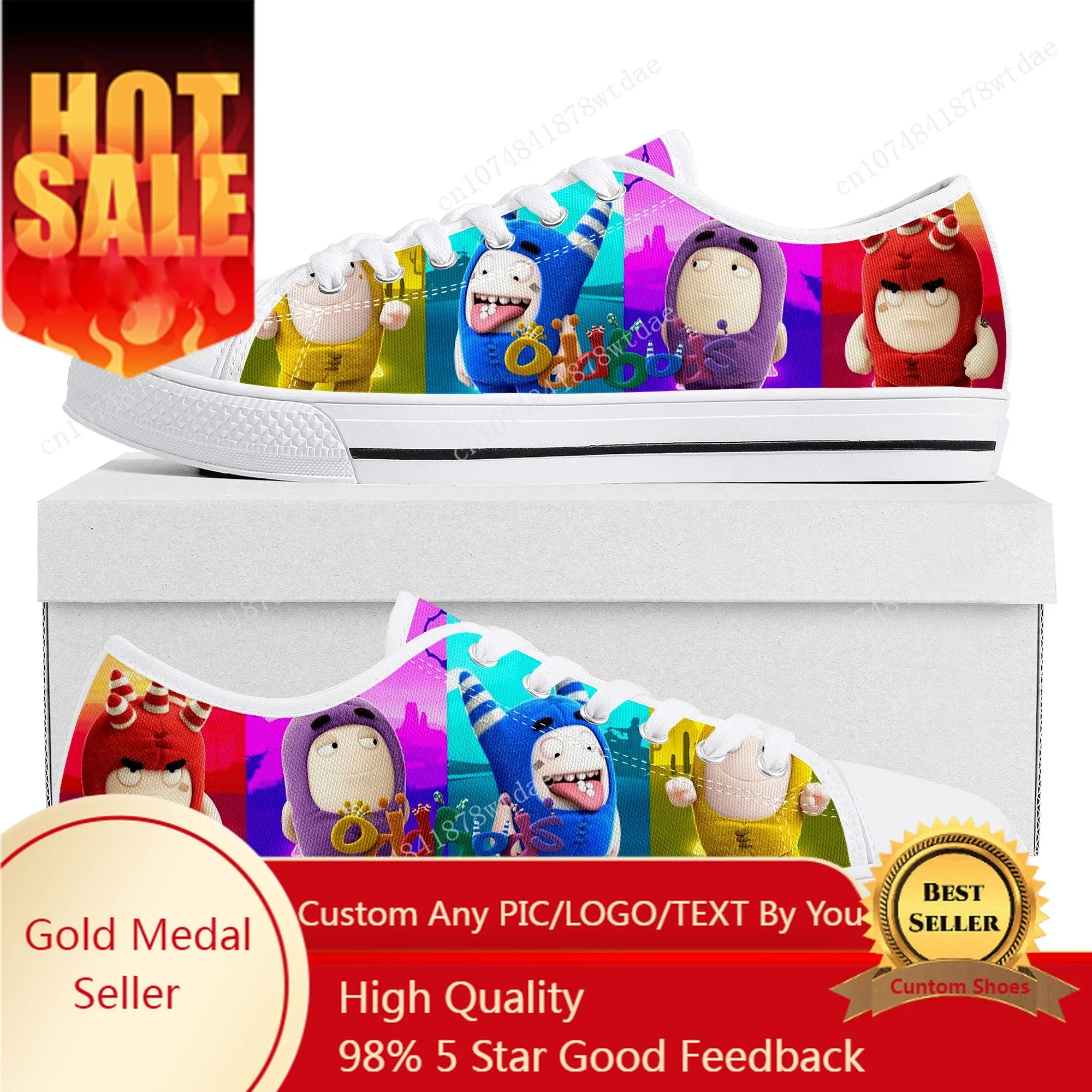 

Oddbods Low Top Sneakers Womens Mens Teenager High Quality Canvas Sneaker Couple Singapore Comics Cartoon Custom Made Shoes