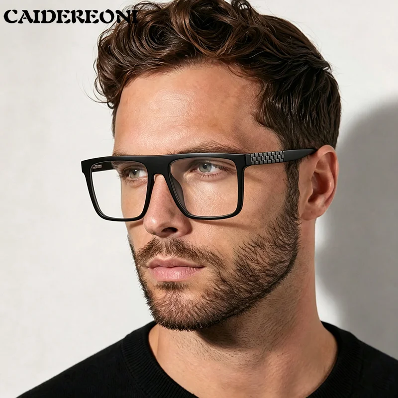 CAIDERONI Vintage High-end Texture Large Box Men's Anti Blue Light Glasses Anti Reflection Photochromic Prescription Customized