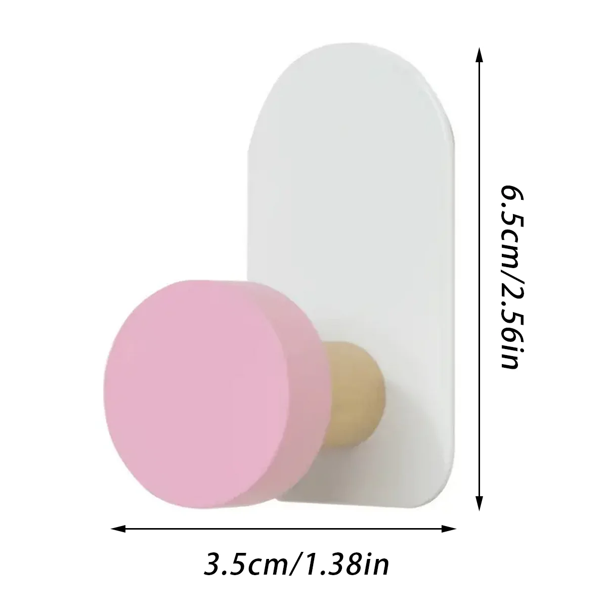 Dream Macaron Colorful Adhesive Wall Hook Strong No-Perforated Design Non-Marking Wooden Holder for Home Organization