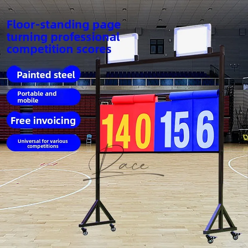 バスケットボール、サッカー、バレーボール、卓球用の移動式高さ調整可能フロアフリップ式得点カウンター