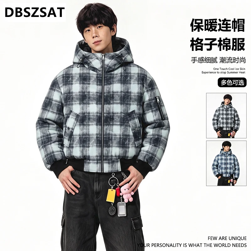 2027 Men's Hooded  Thickeneded and Warm in Winter, Windproof and Cold-Resistant, Simple and Versatile for Work Clothing