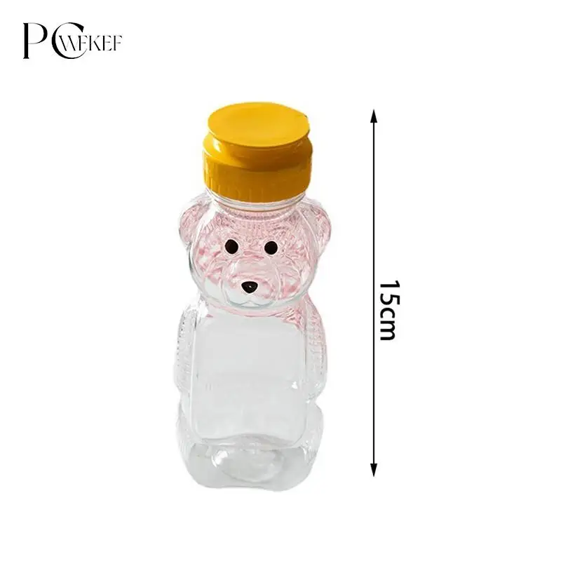 1pc 230ml Plastic Squeeze Condiment Bottles Bear Shape Honey Sauce Mustard Jam Dispenser