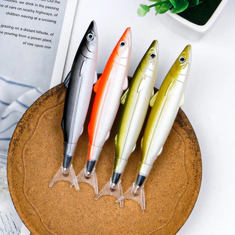 Pack of 6 Fish Pen Ballpoint Pens Novelty Fishing Pen 0.5mm Realistic Decoration Party Halloween Christmas Gifts