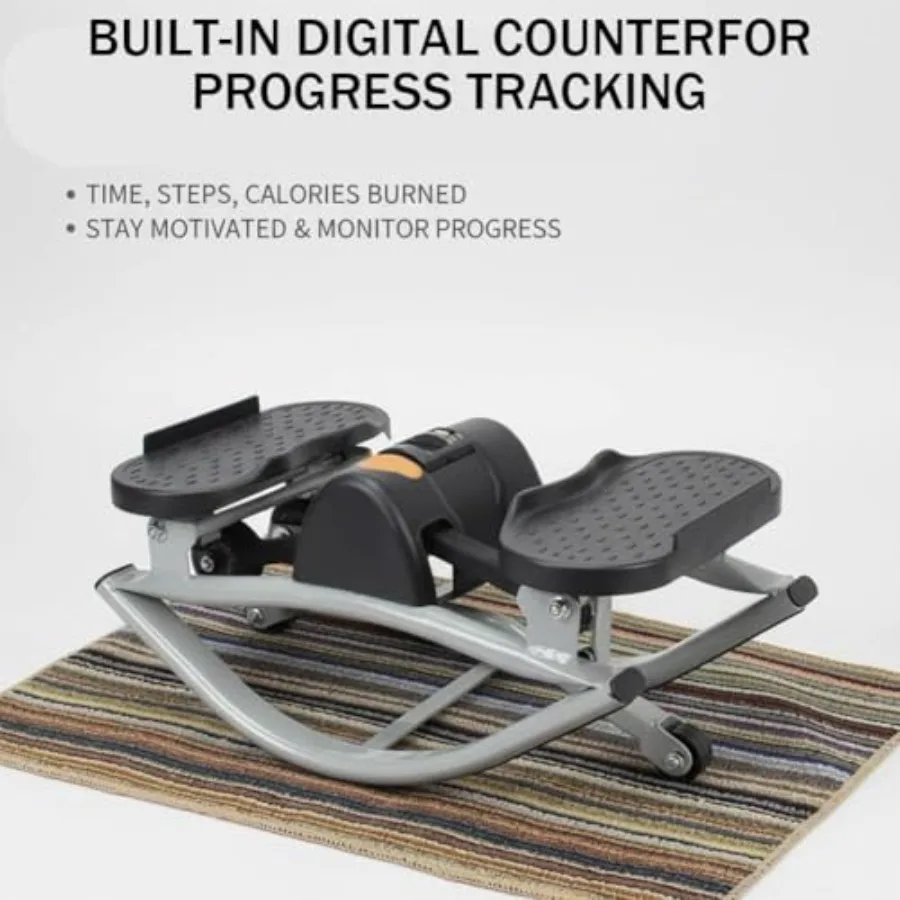 جهاز تمرين منزلي هزاز جانبي للياقة البدنية، جهاز هزاز محمول مدمج من الجانب إلى جنب مع شاشة LCD وشريط مقاومة