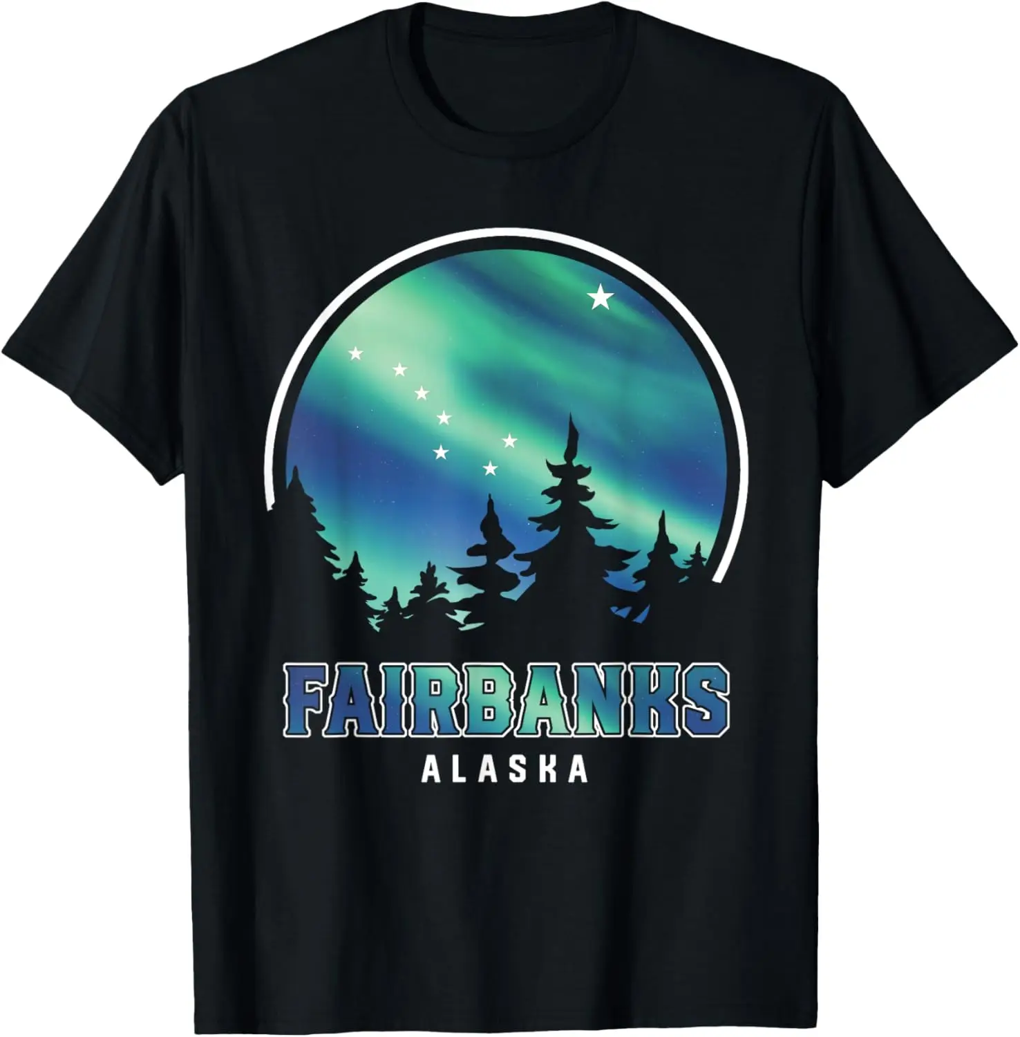 

Футболка «Северное сияние просмотра отпуска» Fairbanks Alaska