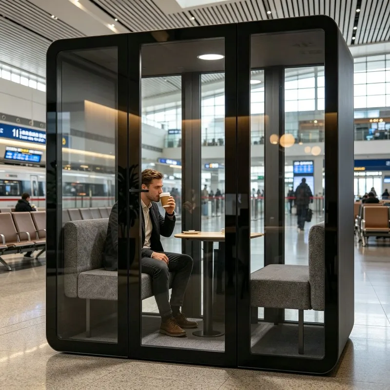 Coworking Silent Cabin Customized Movable Acoustic Phone Booth Office Privacy Sound Dampening Pod