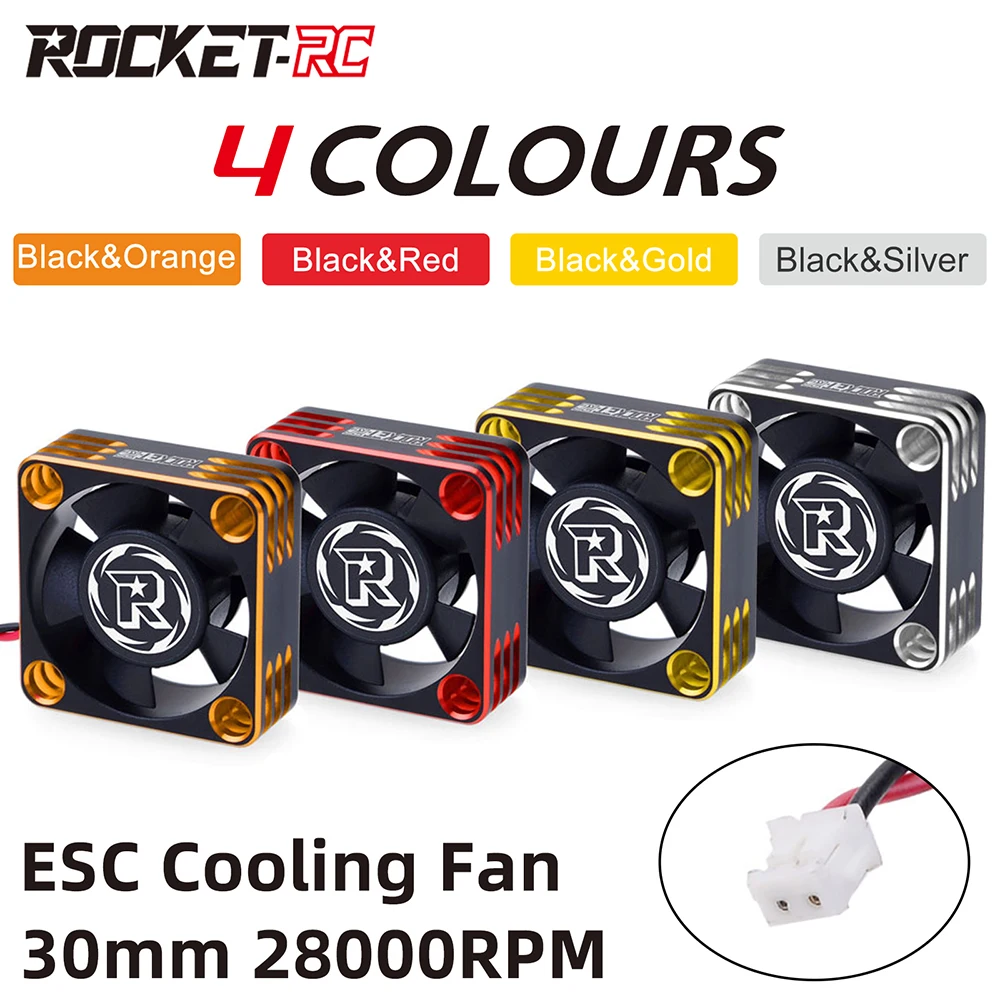 

Hot Rocket Cooling Fan 30x30mm 28000RPM/5-8V ESC Heat Dissipation ZH1.5*2P Connector for 1/8 1/10 RC Car TS160 TS160V2 TURBO ESC