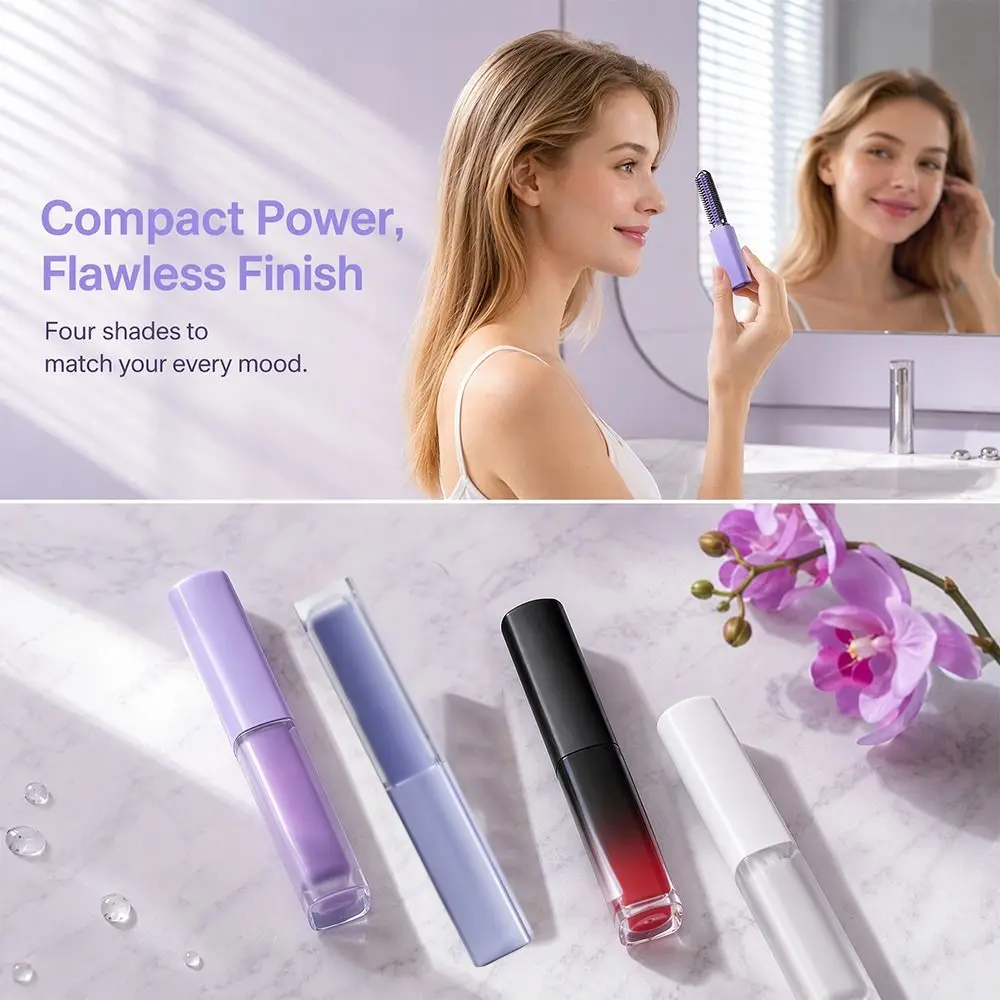 USB Rechargeable Wireless Bangs Comb Cordless Frizz-Free Mini Straight Hair Brush Pocket Quick Styling Pocket Bang Volumizer