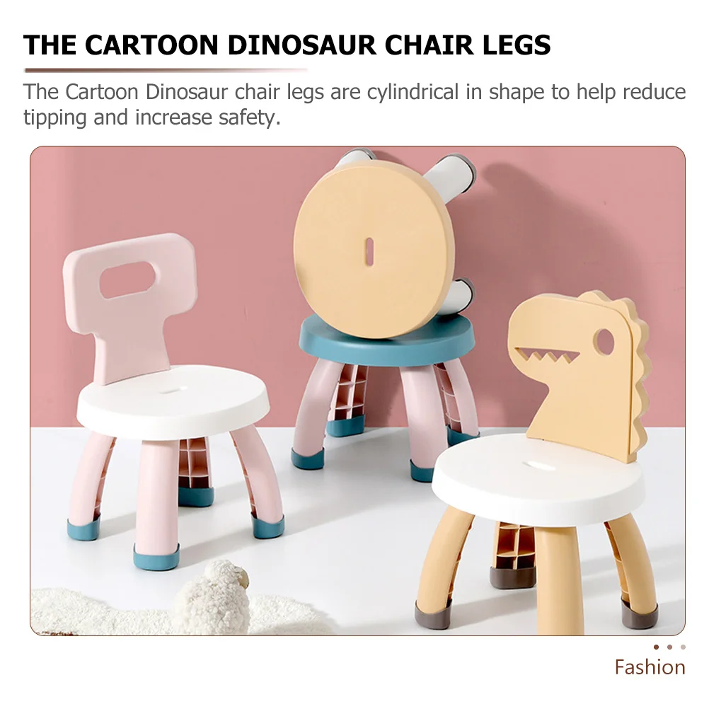 Cartoon Dinosaur Learning Chair with Strong Backrest for Anti-Fall Sturdy Lightweight PVC Portable Step