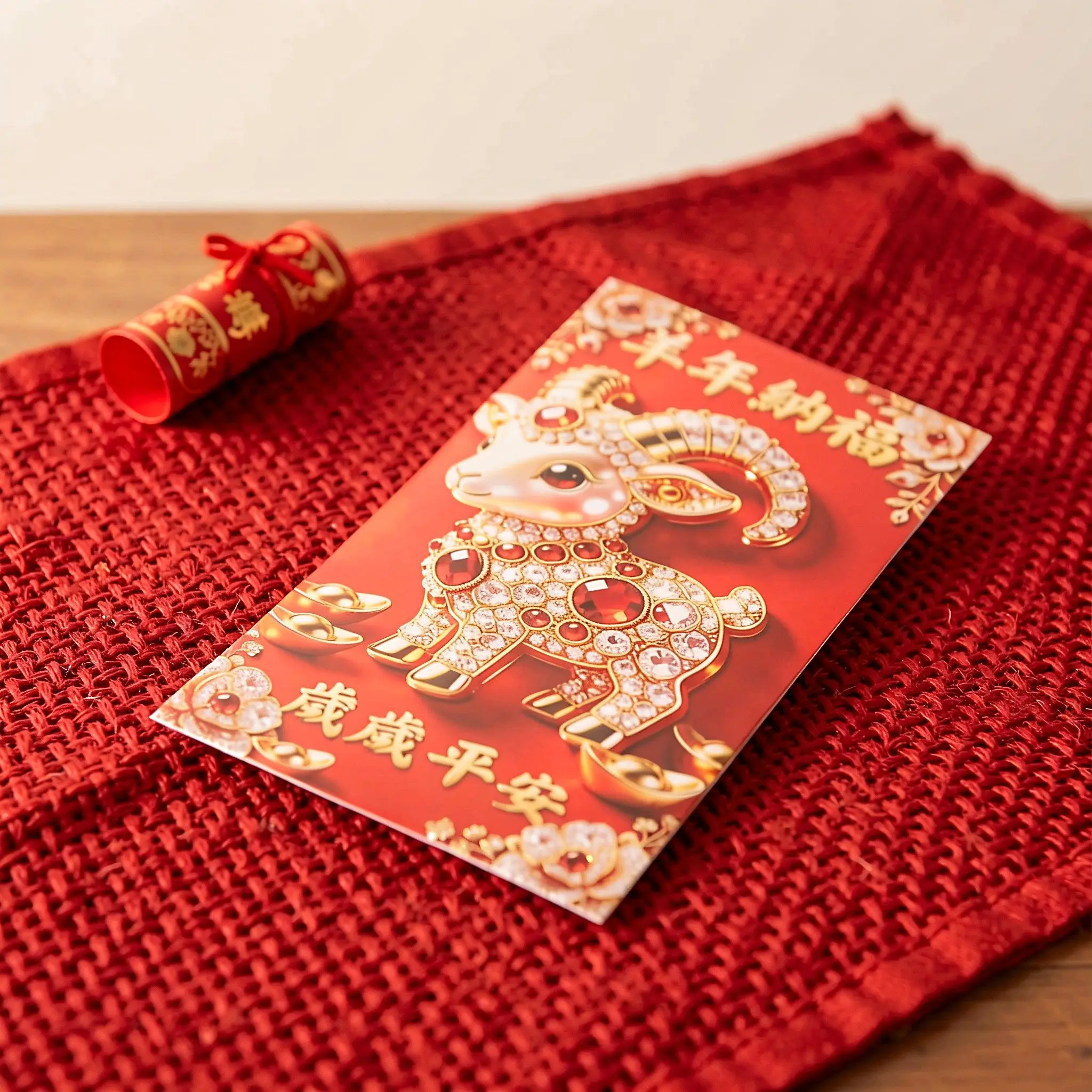 30Pcs Chinese Red Envelopes 2027 Year of Sheep Gold Embossed Zodiac Money Packet Chinese Lunar New Year Cash Gift Envelope