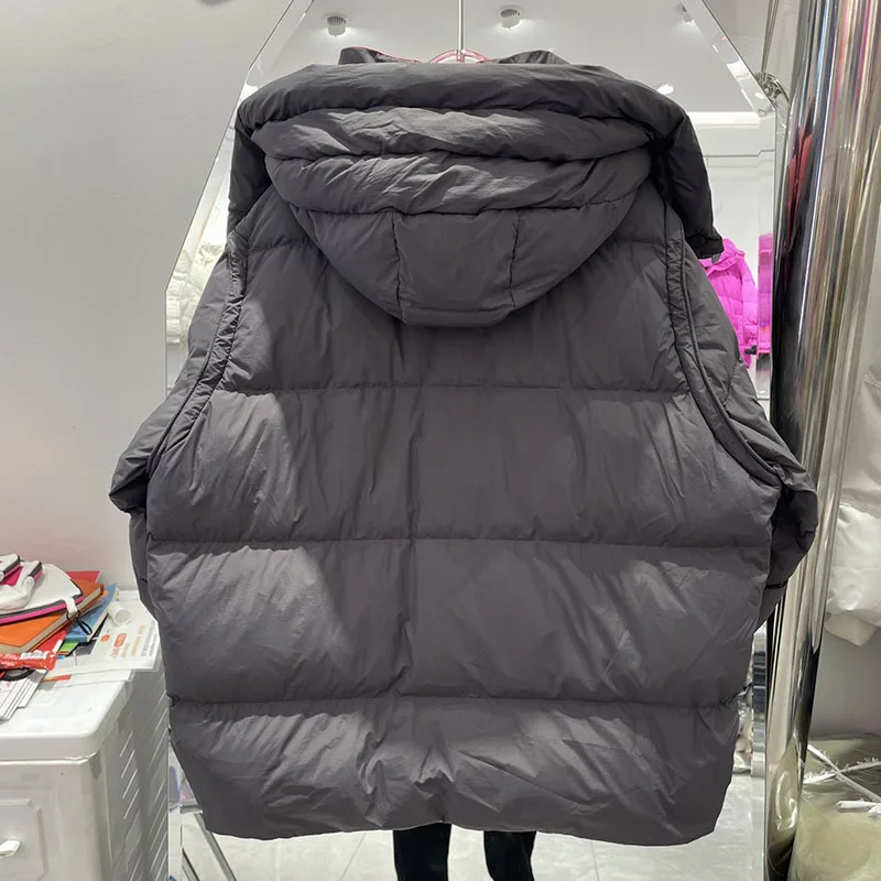 Doudoune courte en duvet de canard blanc pour femme, manteau à capuche bouffant, mode coréenne, nouveau, hiver 2023