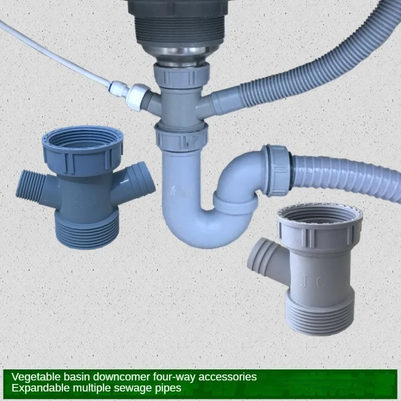 주방 실크 접시 대야 어댑터, 오버플로 배수관 파이프 조인트 스레드 호스 커넥터, 주방 욕실 다운파이프 액세서리