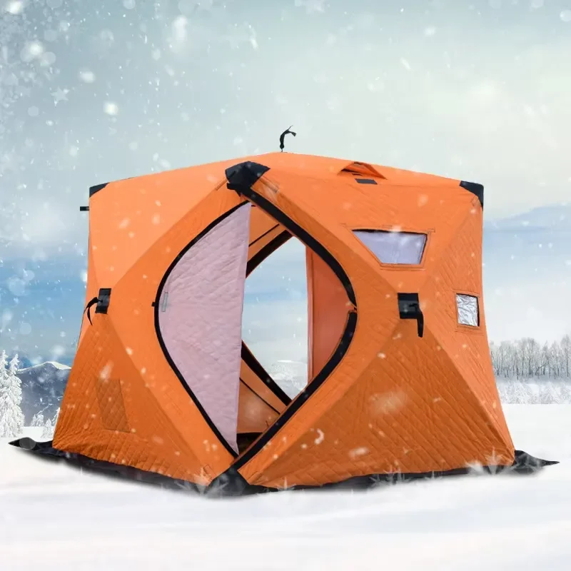 Winter Fishing Tent for Cold-Proof Warm Cotton Outdoor Camping Fishing Equipment Wind-Resistant Anchor Fishing Tent