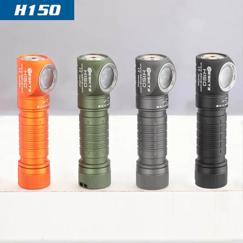 Skilhunt ESKTE H150 (Cool White Version) 2 in 1 Flashlight/Headlamp, 650 Lumens, IPX8 Waterproof, Power by 14500 or AA Battery