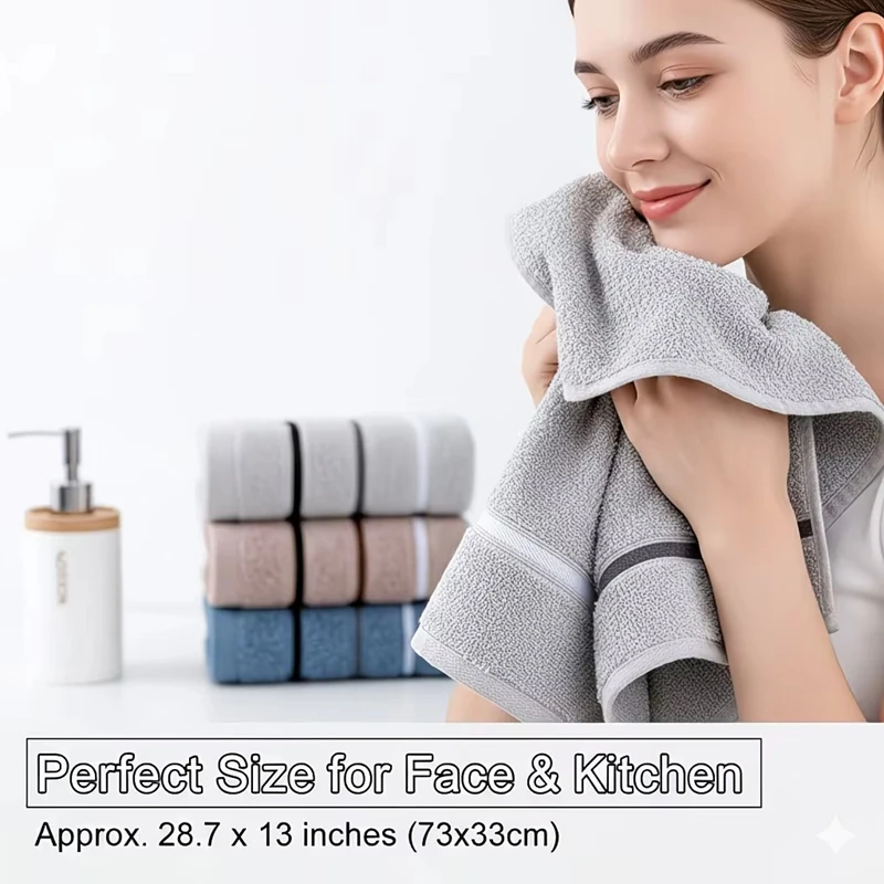 1 Pack Premium Soft Absorbent Towels Multi Color Bath And Face Towel For Household Daily Bathroom Washing Home Daily Use