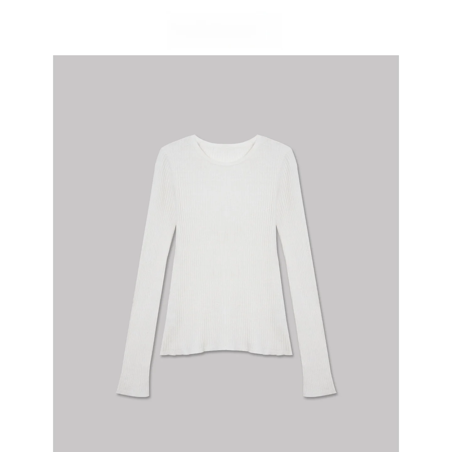 

Mincollection Women's Slim Fit Knitted Sweater Cotton Linen round Ne Comfortable Stretch Vertical Stripe Casual Sle