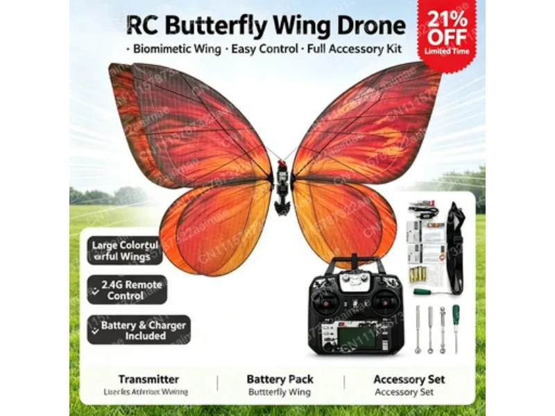 Bionic Butterfly Remote Control Aircraft Parachute Wing Fluttering Ready to Fly
