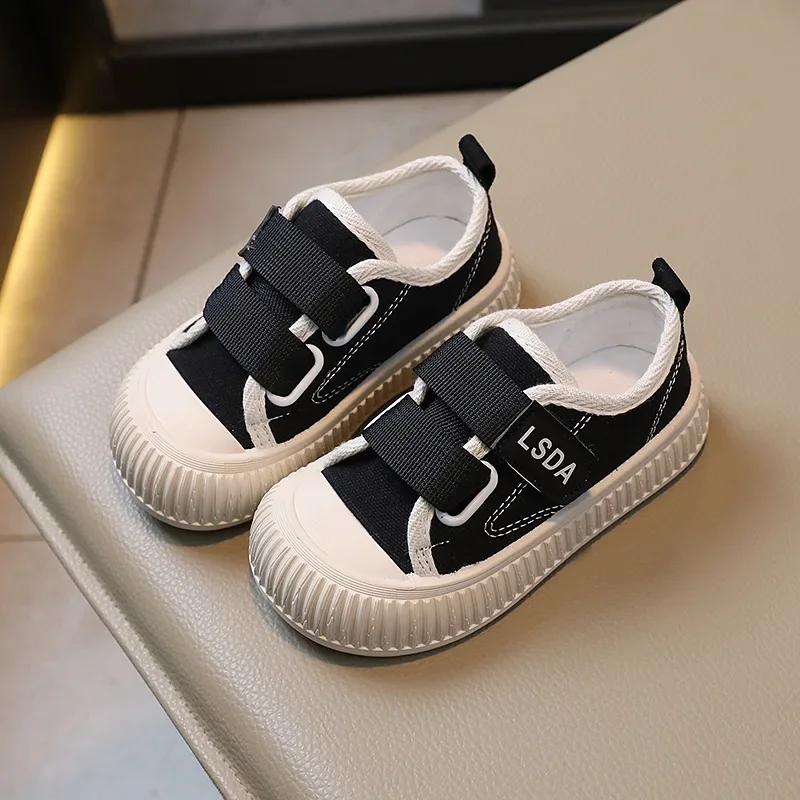 Kids Shoes Solid Color Girls Canvas Shoes Children Sneakers Boys Soft Sole Breathable Student Flats Korean Toddler Casual Shoes