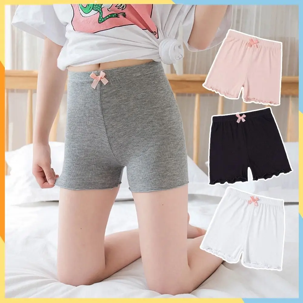 Cotton Girls Dance Safety Pants Solid Color Breathable Kids Short Pants Short Underpants for 3-8Years Old