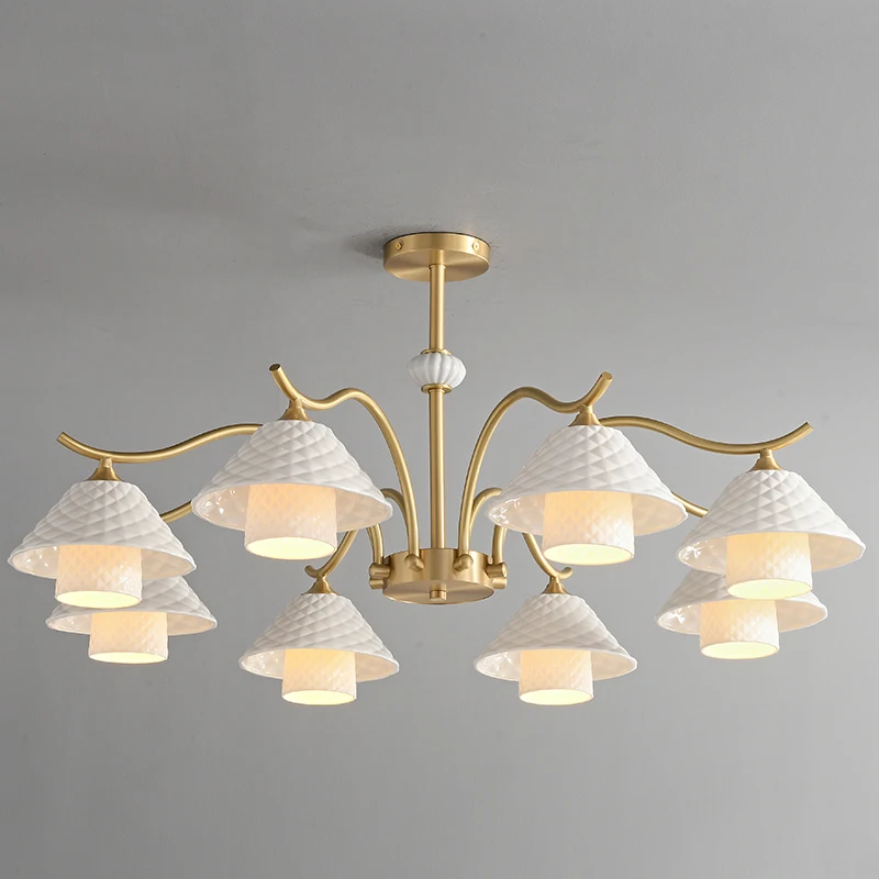 

Living room lamp American retro atmosphere bedroom chandelier dining room study ceramic chandelier