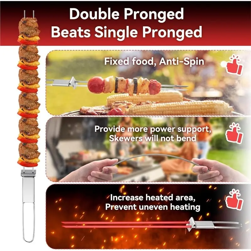 YANA50I Skewers For Grilling(6 Pack), 16.5