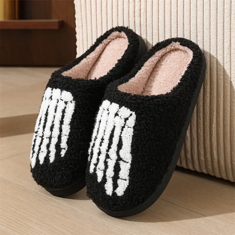 Herbst Winter Halloween Hausschuhe Damen Indoor Rutschfeste Warme Baumwoll-Pantoffeln Leichte Weiche Plüsch-Slides Übergrößen – Detail 18