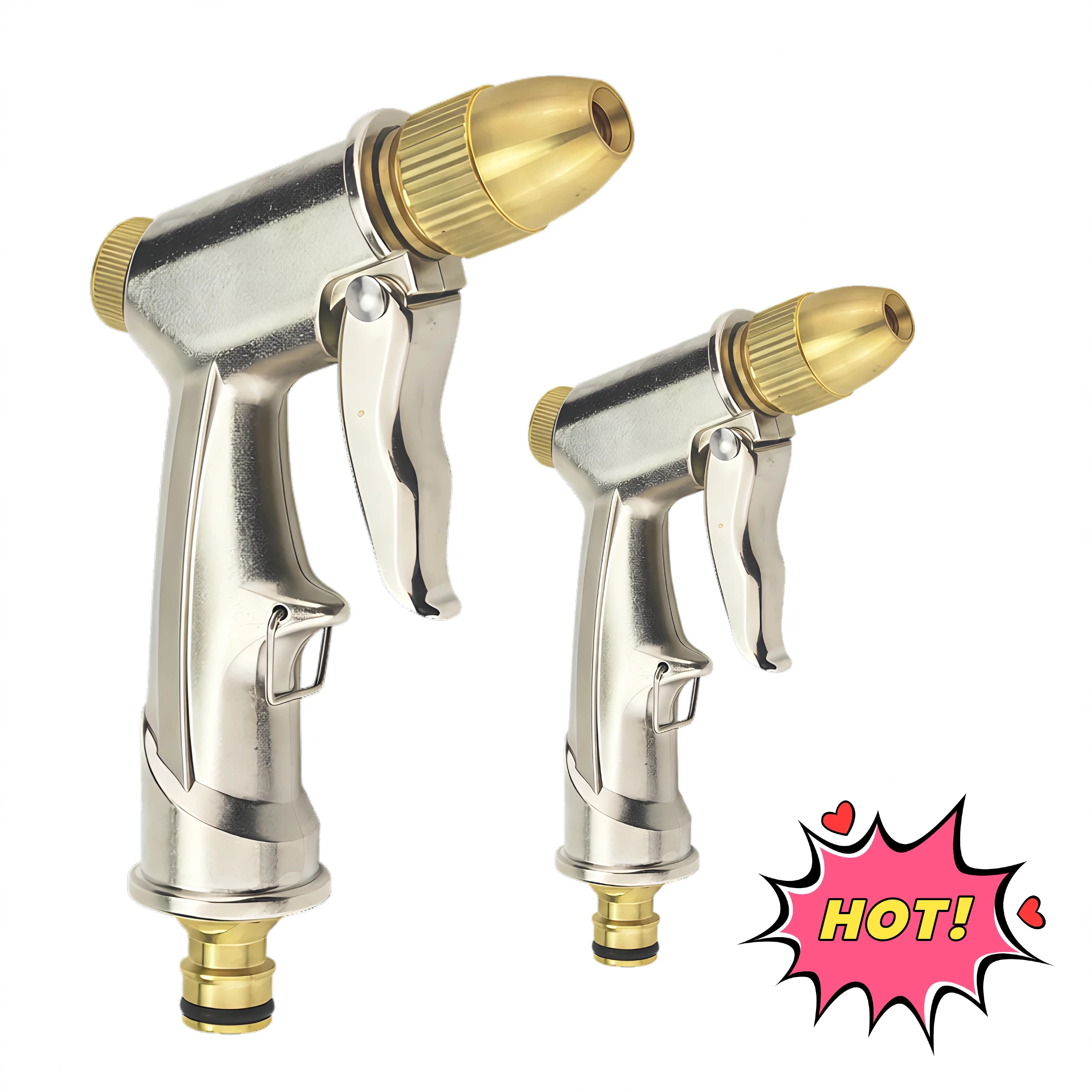 Metal Brass High Pressure Water Gun for Car Wash And Floor Cleaning - Household Pressurized Flushing Nozzle for Outdoor Cleaning