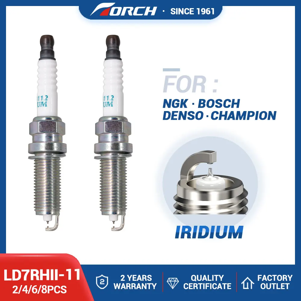 2-8PCS Double Iridium Spark Plugs Torch LD7RHII-11/6112 Replace for Candles 1406 DILKAR7B11 NISSAN 22401-1LA1C 22401-1LA7C