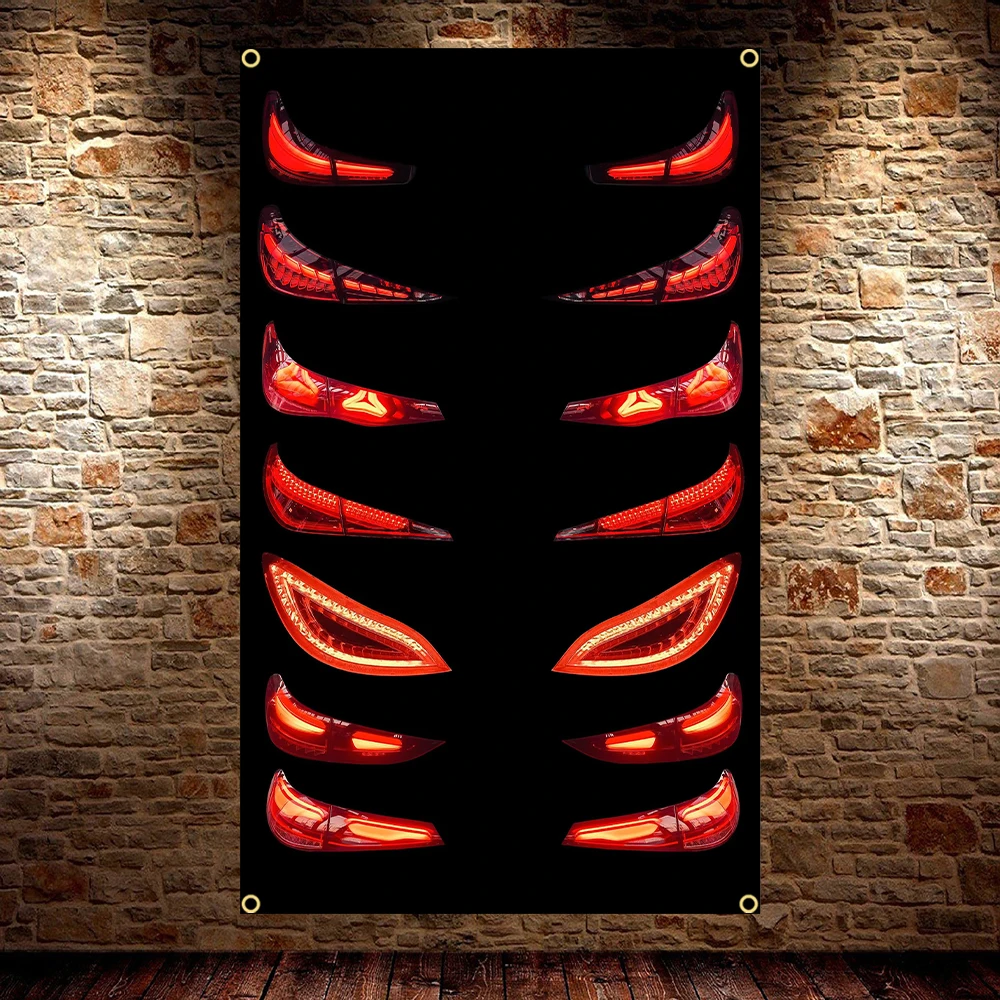 CLS Car Taillights Flag Tapestry Art Printing 60x90cm 90x150cm Sports Car Poster Ideal for Room Home And Outdoor Decor