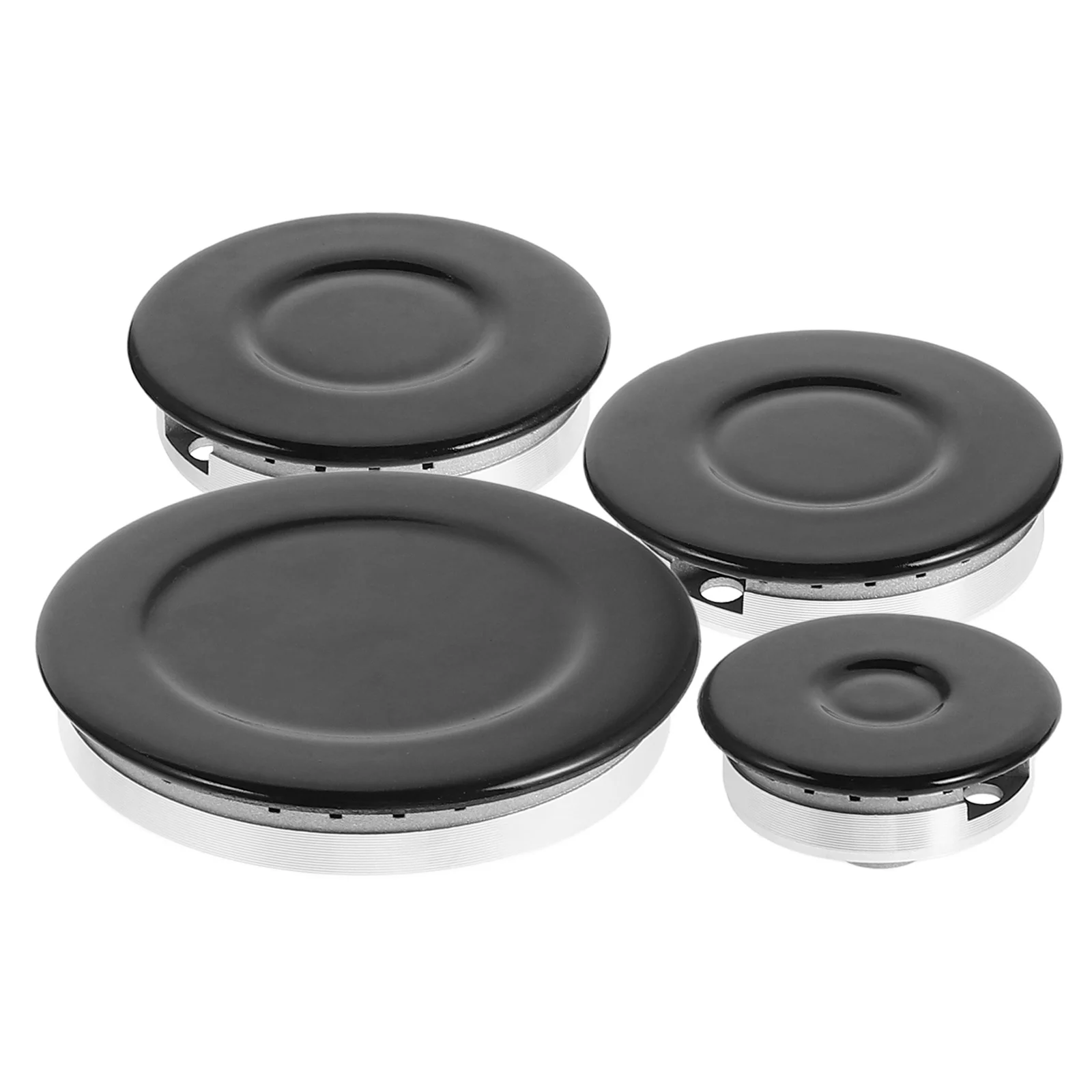 

Cooker Hat Set Gas Stove Burner Crown Concave Surface Flame Cap Covers Replacement Kit Black for Gas Electric Stoves