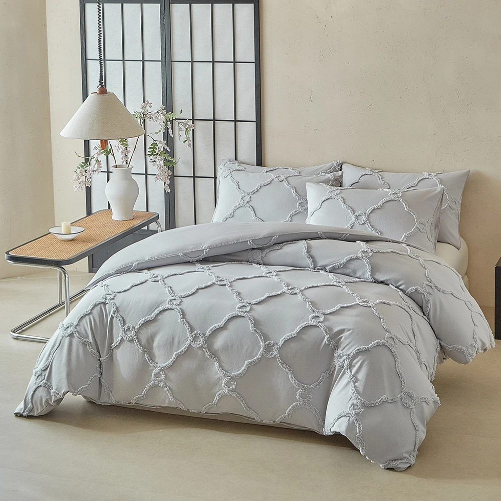 Duvet Cover Bedding Set Twin Queen King Size 135x200 Nordic Quilt Cover 240x220 Double Single Diamond Grid Bed Linen 200x200