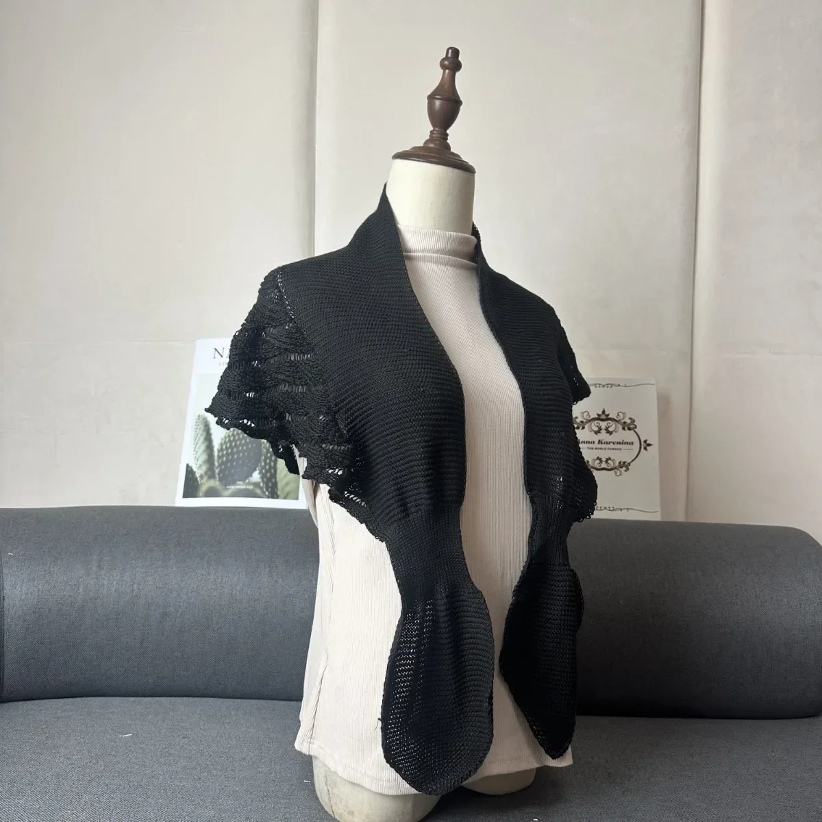 1PCS New Knitted Shawl Women's Outdoor Wear Spring and Autumn Scarf Office Collar Shoulder Protection for Cold and Summer