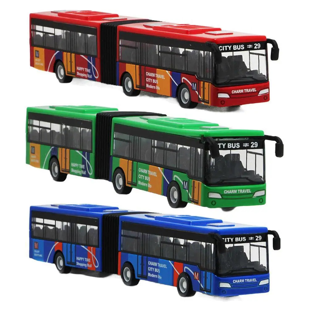 Modelo de autobús urbano de aleación 1:64, vehículos City Express Bus, autobuses dobles, vehículos fundidos a presión, juguetes divertidos, coche extraíble, juguetes para niños