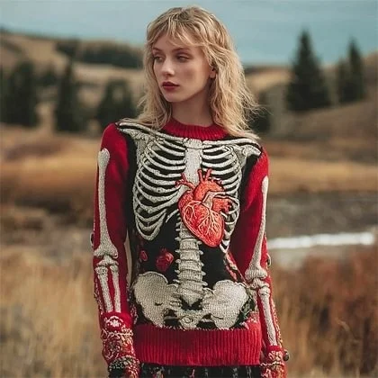 Suéteres de halloween feminino halloween horror oversized crânio impressão streetwear harajuku camisola de malha o pescoço pulôver com capuz