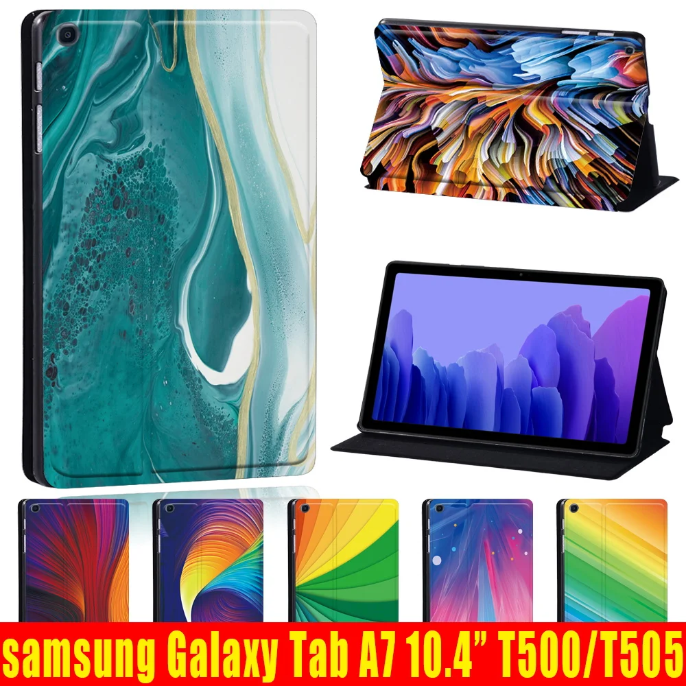 

Чехол для планшета Samsung Galaxy Tab A7, 10,4 дюйма, 2020 дюйма, T500/T505, акварельная серия, кожаный защитный чехол с защитой от падения и стилус