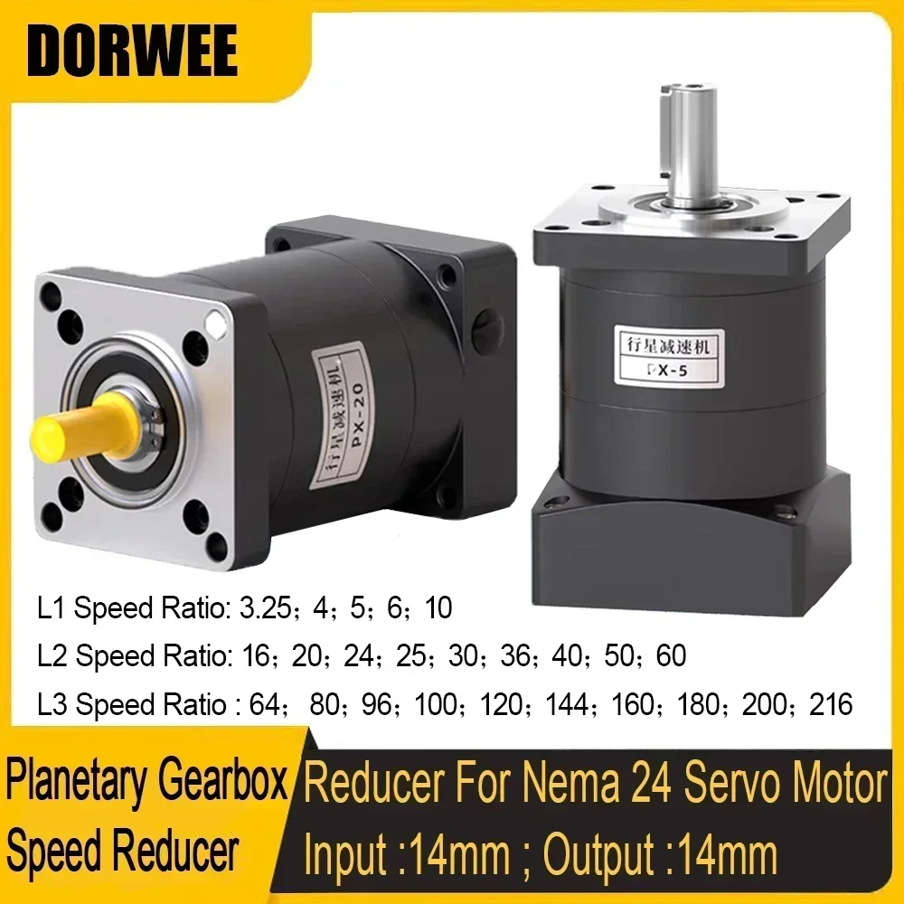 Planetary Reducer Servo Motor Step-down Gearbox 14mm/8mm Input Speed Reducer редуктор 5 To 1 for 60mm Flange Brushless Motor