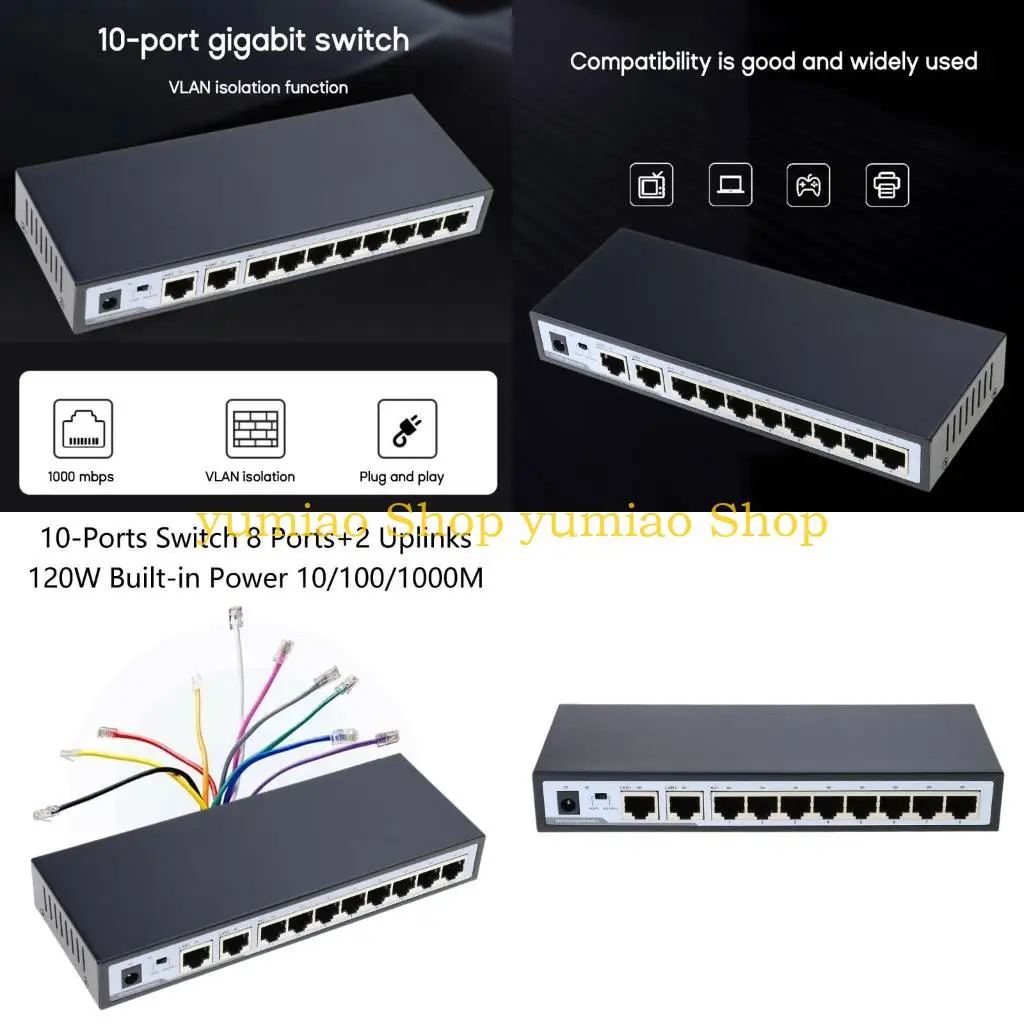 

587B 10-Ports Switch Box 10/100/1000M VLAN Lsolation Full/HalfDuplex