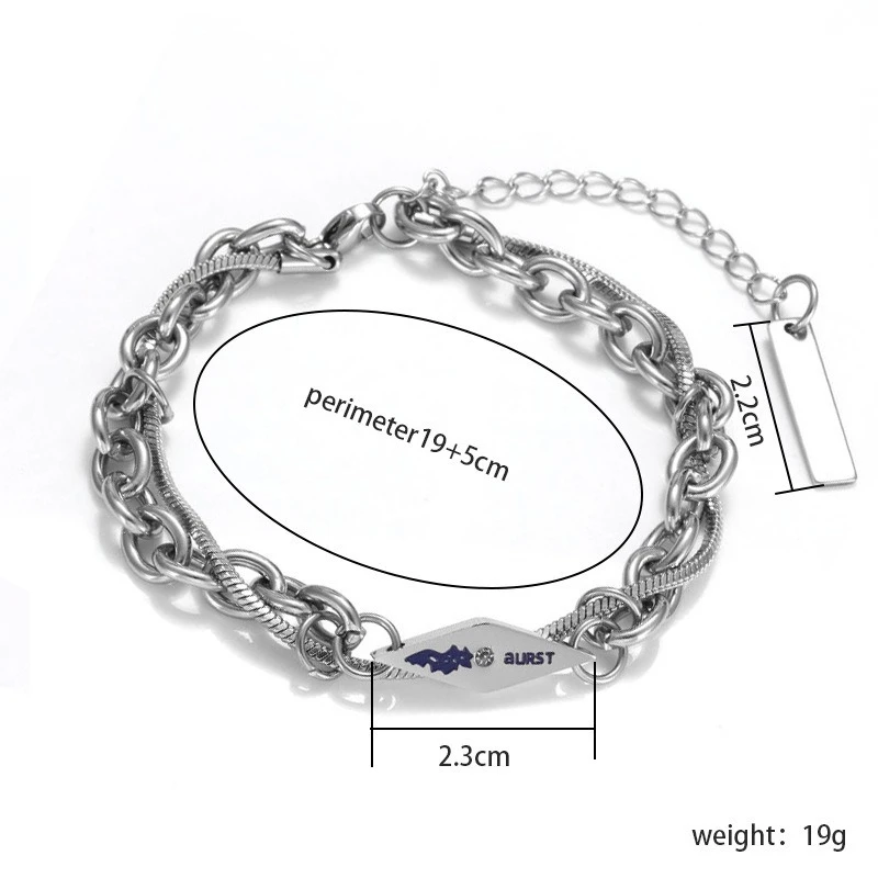 2023 New Titanium Steel Bracelet for Men's Advanced Feel Handicrafts Tidal Lava Light Luxury Hip Hop Design for Men's Ornaments