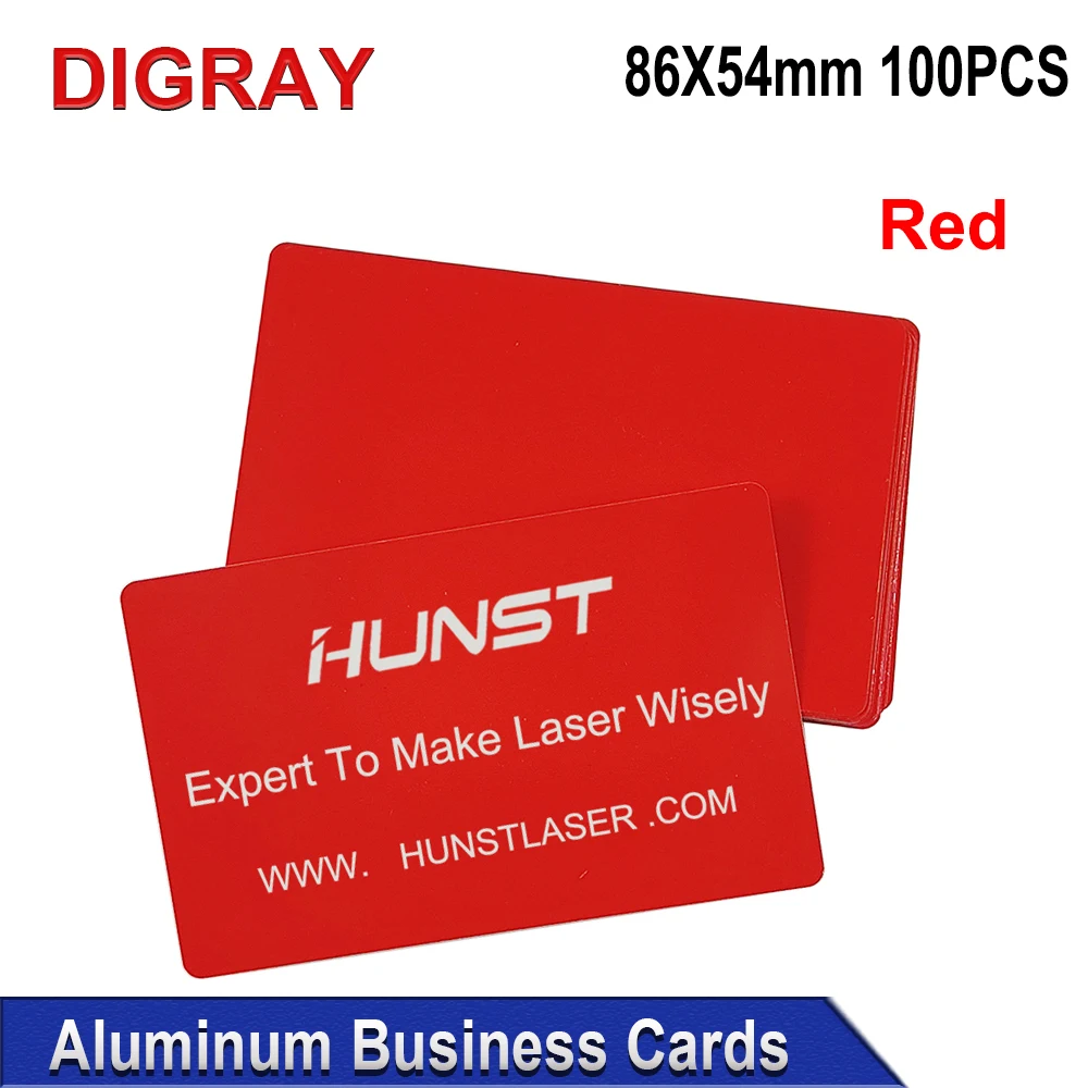 DIGRAY 100PCS/LOT Business Name Cards Multicolor Aluminium Alloy Metal Sheet Testing Material for Laser Marking Machine