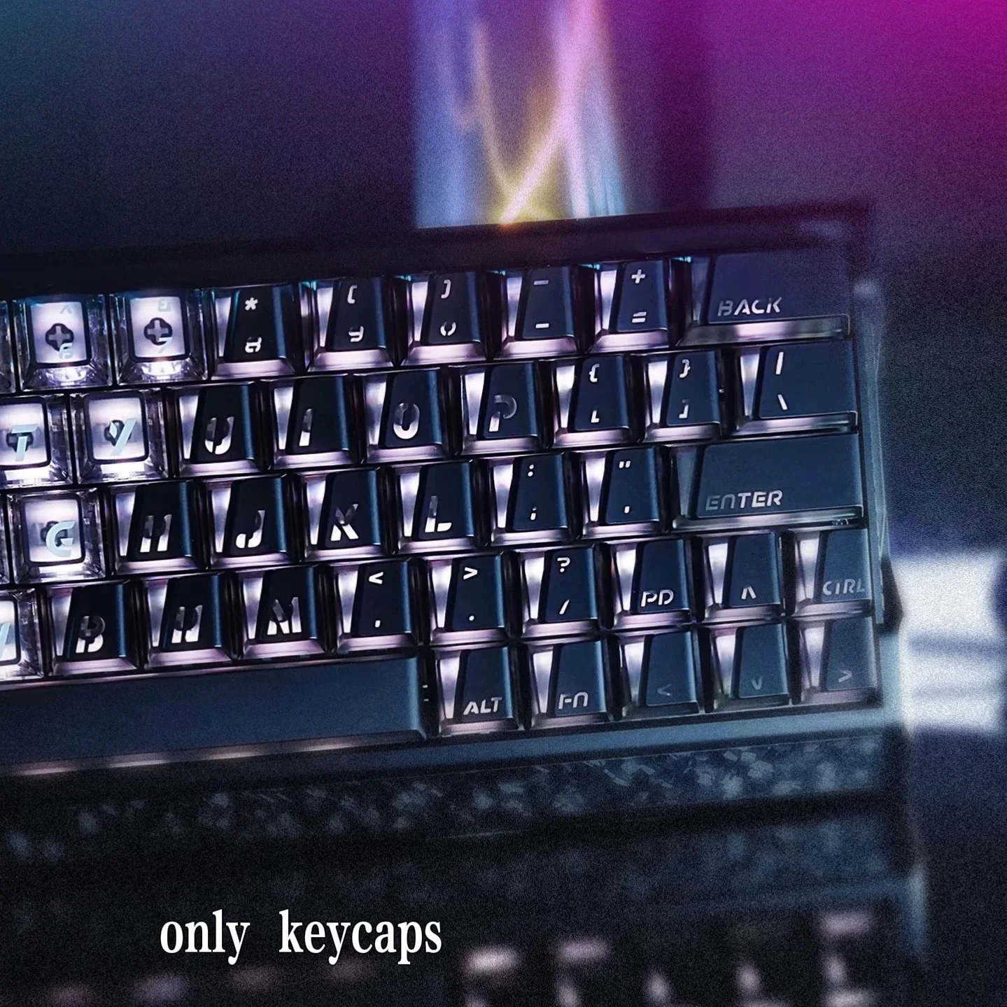 XVX Prism keycaps,Cherry Profile Side Printed Shine Through Keycaps for MX Switch Mechanical Keyboard