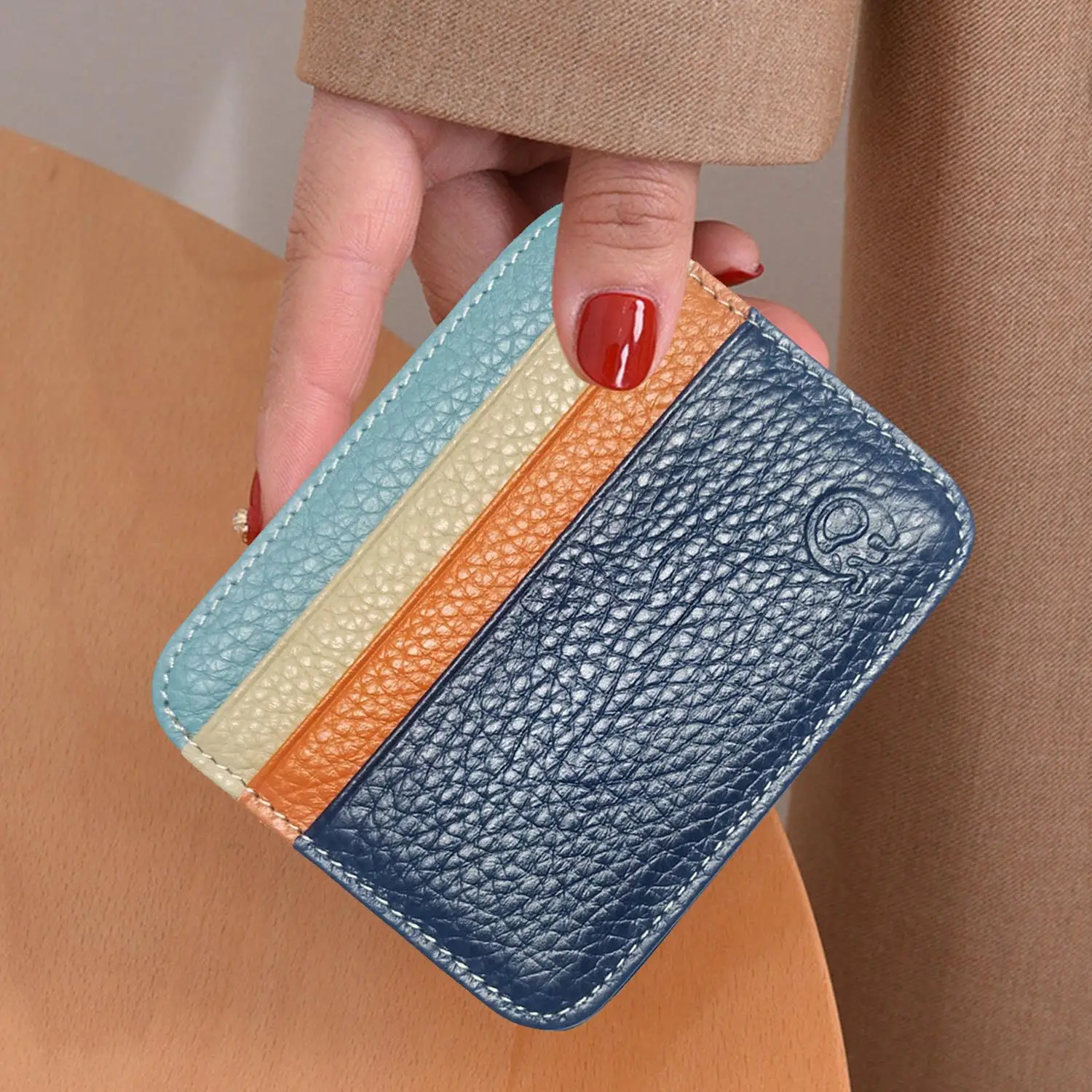 

Leather ID Card Holder Coin Purse Women Men Business Card Cover Bank Credit Card Box 3 Card Slot Slim Card Case