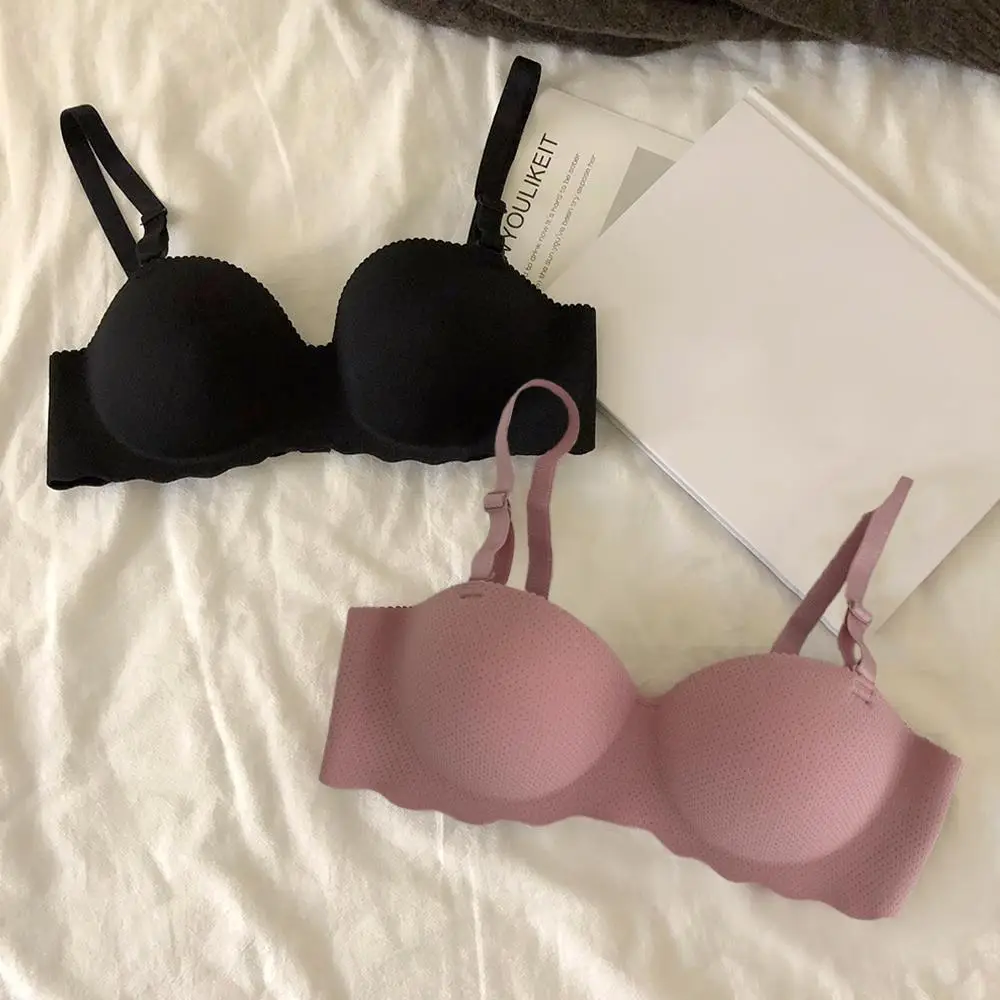 

1 Piece Appliques Jacquard Bra, Elegant Lightly Padded Wireless Bra, Women's Lingerie & Underwear