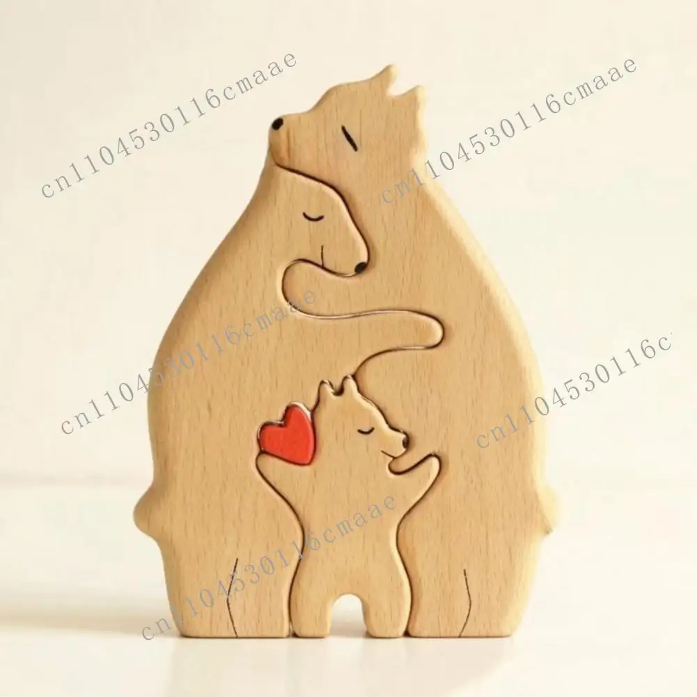 NEW 4/5/6/7Pcs Wooden Bears Family Puzzle with Name Customizable Wooden Puzzle Home Decor Educational Toy Birthday Gift