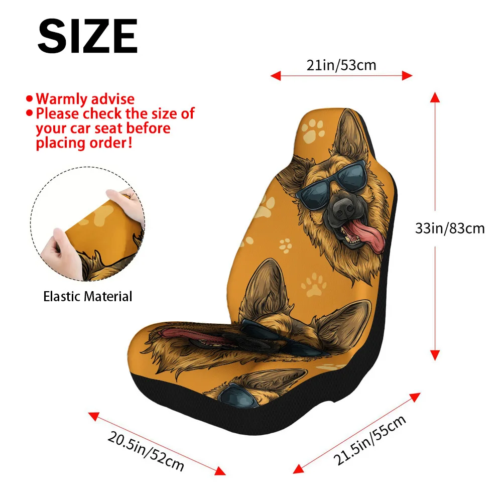 Set Of 2 Stylish Dog Print Car Seat Covers – Universal Front Seat Protectors For Vehicles, Suvs & Sedans, Sturdy Build, To Insta