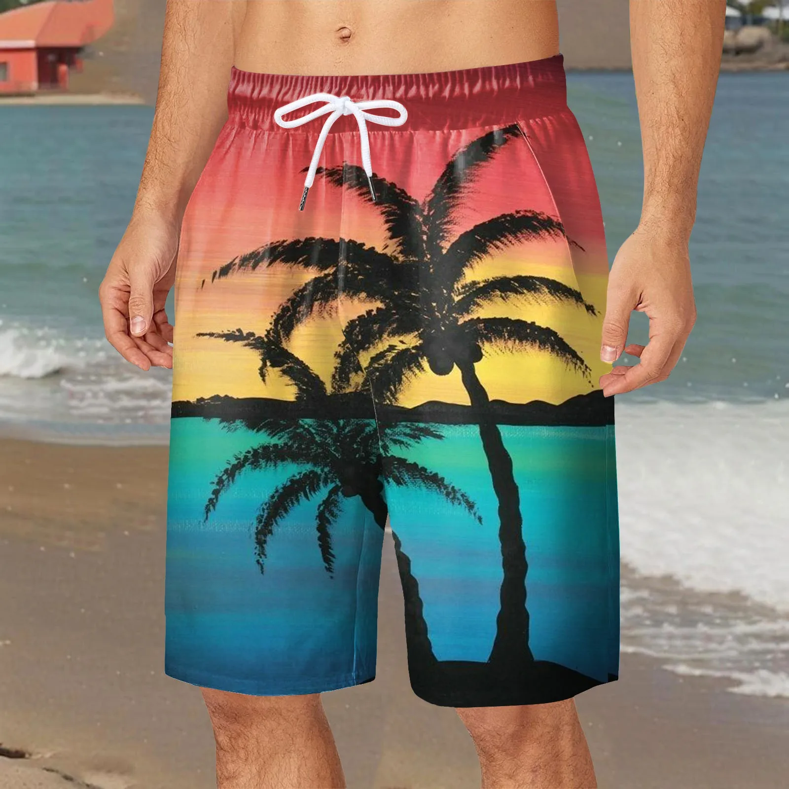 Hawaiian Style 3d Printed Summer Men\'S Shorts Quick Dry Swimming Shorts Oversized Casual Beach Pants Fashion Trend Men Clothing