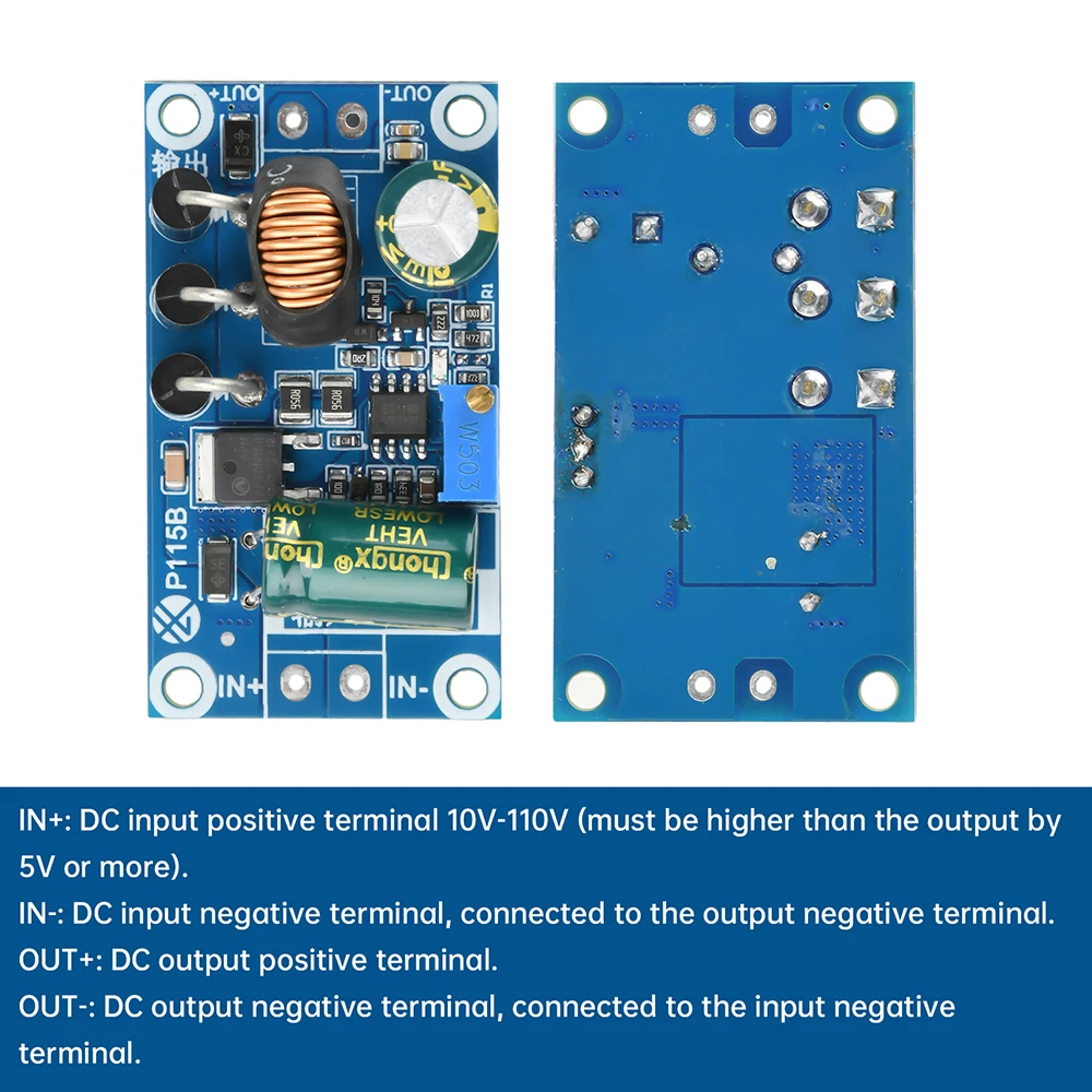 10-110V auf 4,5-47V 5A DC-DC Abwärtswandler-Modul mit Einstellbarer Ausgangsspannung und Geringer Welligkeit – Detail 9