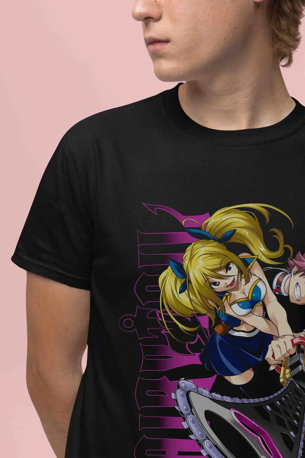 Fairy Tail Shirt Lucy Heartfilia Tshirt Natsu T-Shirt Erza Top Happy Anime Tee