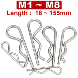 1/40Pcs 304 stal nierdzewna/ocynkowana szpilka typu B Pin typu R Pin bolec Wave Circlip Card Pin szpilka Pin Bolt Spring Steel